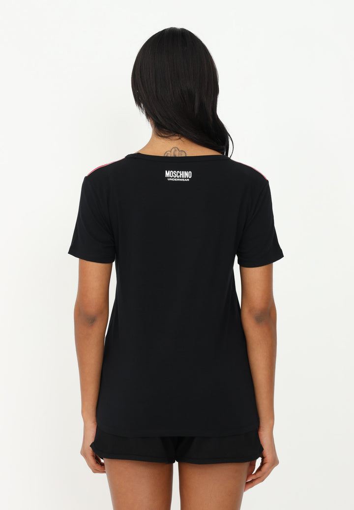 Spatarella T-shirt donna in cotone nero In Saldo