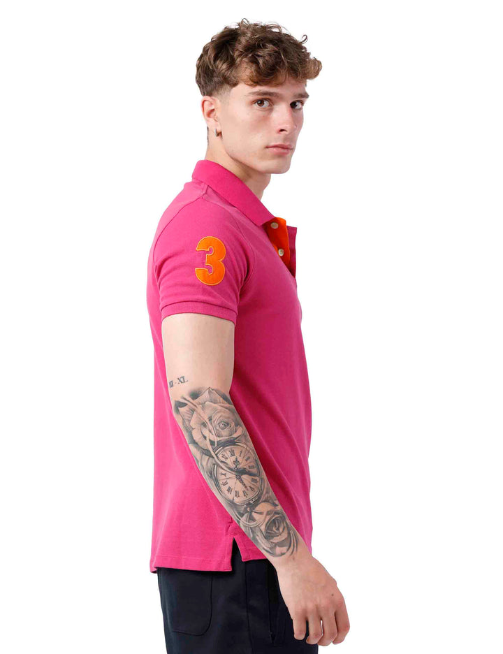Spatarella Polo uomo in cotone fuxia Offerta