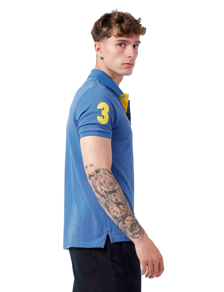 Spatarella Polo uomo in cotone celeste Economico