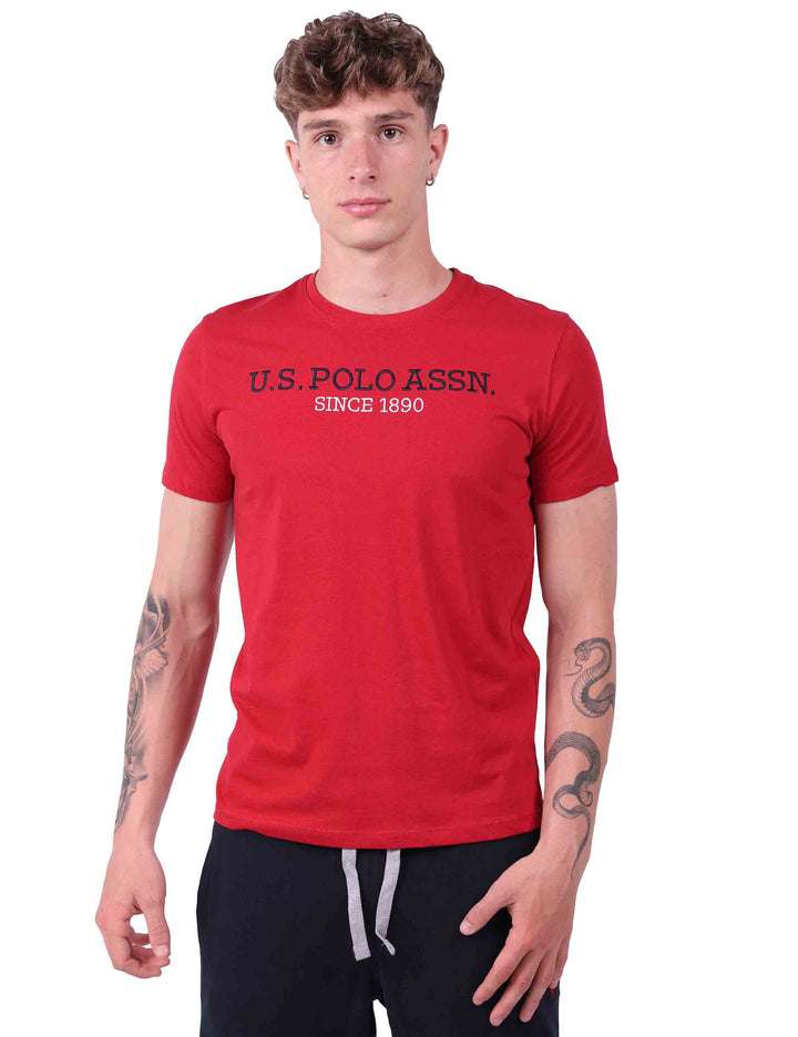 Spatarella T-Shirt uomo in cotone rosso con stampa