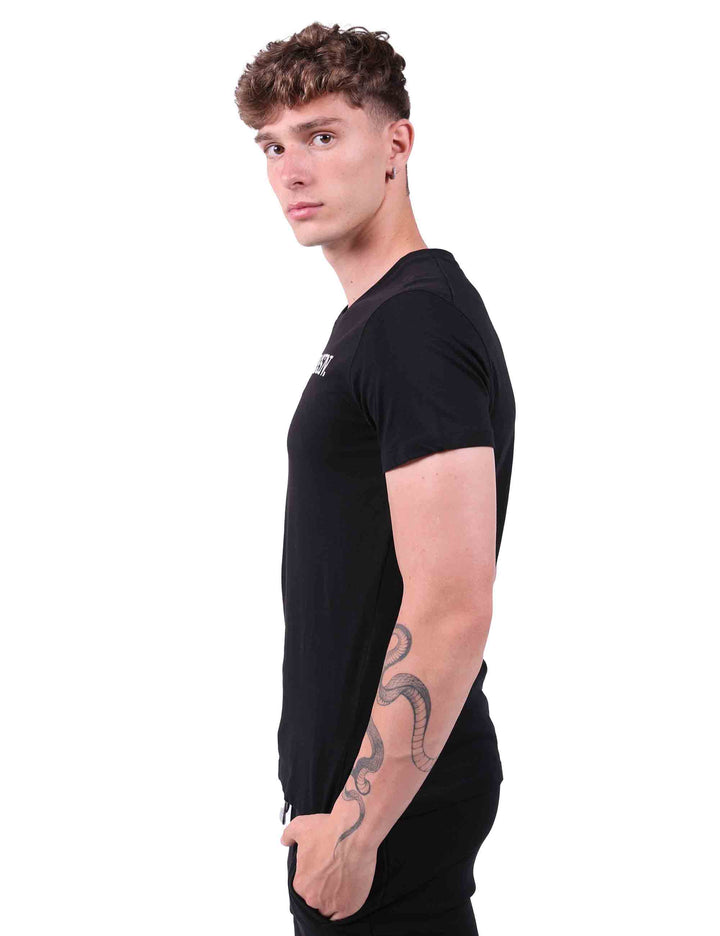 Spatarella T-Shirt uomo in cotone nero con stampa Offerte