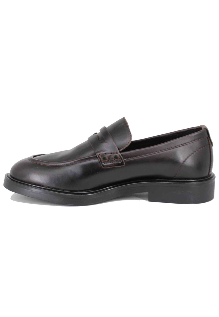 Spatarella Mocassini uomo in pelle marrone con suola in gomma Vendite Flash