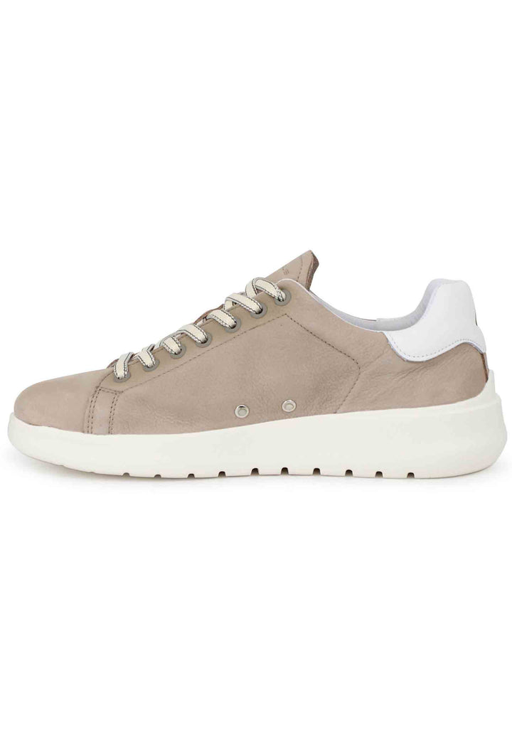 Spatarella Sneakers uomo Hover in nabuk sabbia con suola alta in gomma Nuova