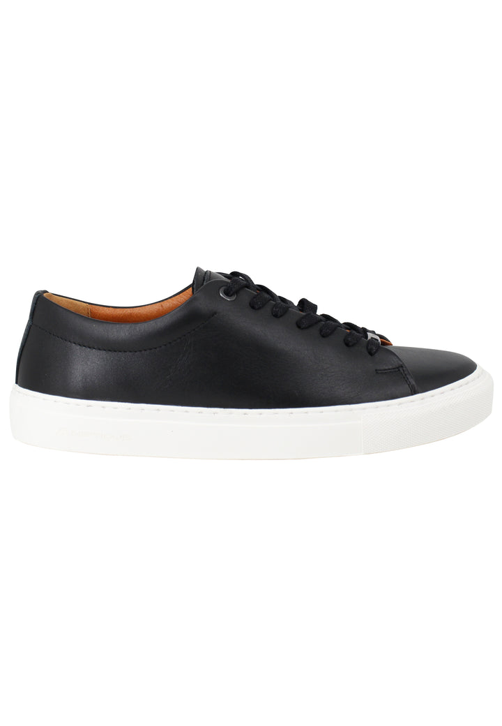 Spatarella Sneakers uomo Martin in pelle nera con suola in gomma