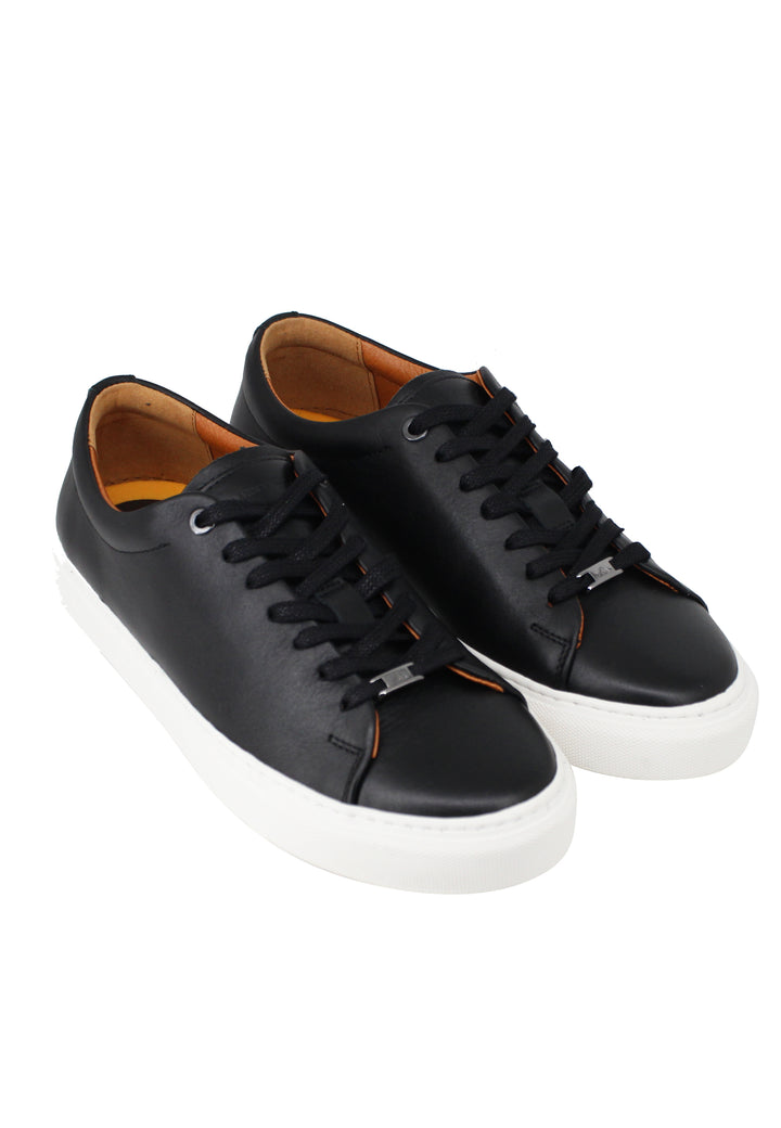 Spatarella Sneakers uomo Martin in pelle nera con suola in gomma Black Friday
