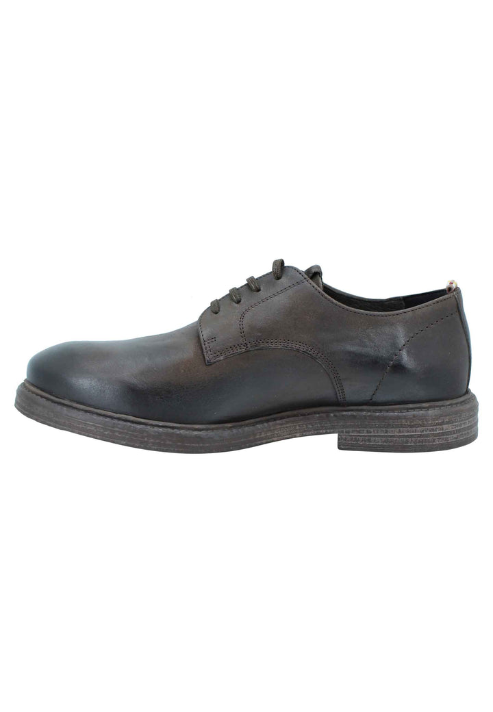 Spatarella Stringata uomo in pelle marrone suola in gomma e sottopiede memory foam In Linea