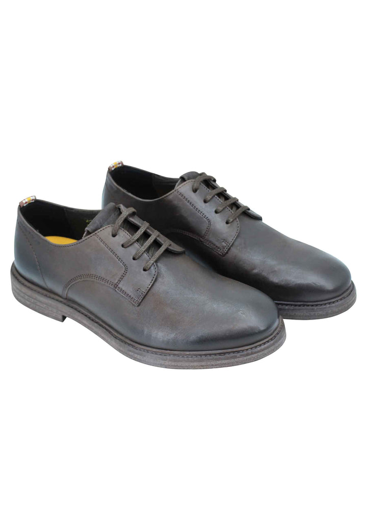 Spatarella Stringata uomo in pelle marrone suola in gomma e sottopiede memory foam In Linea