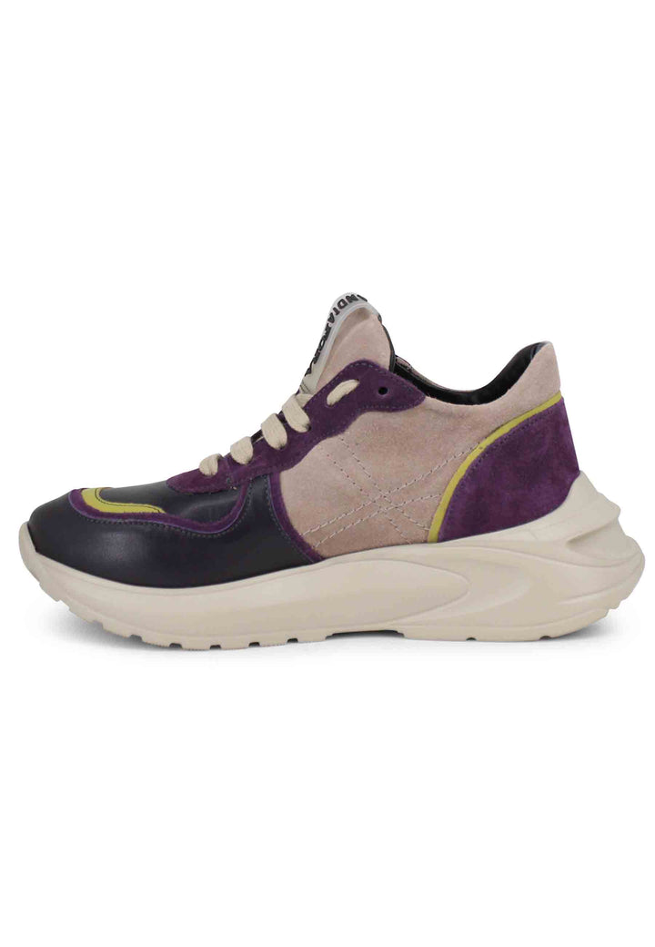 Spatarella Sneakers donna in pelle viola con suola in gomma Promozione Limitata