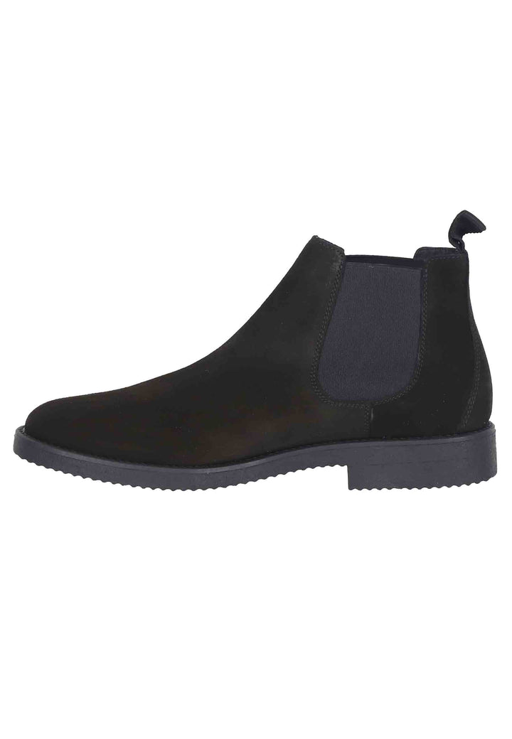 Spatarella Chelsea boots uomo in camoscio nero con suola in para Fino Al -60%