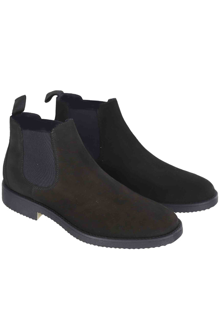 Spatarella Chelsea boots uomo in camoscio nero con suola in para Fino Al -60%