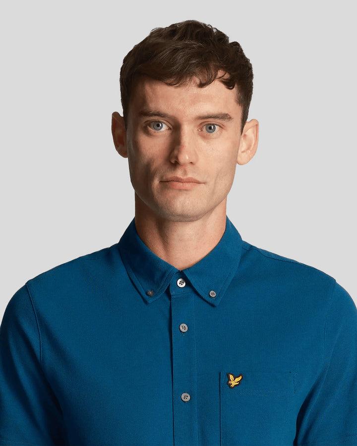 Spatarella Camicie uomo in tessuto piquet blu Italy