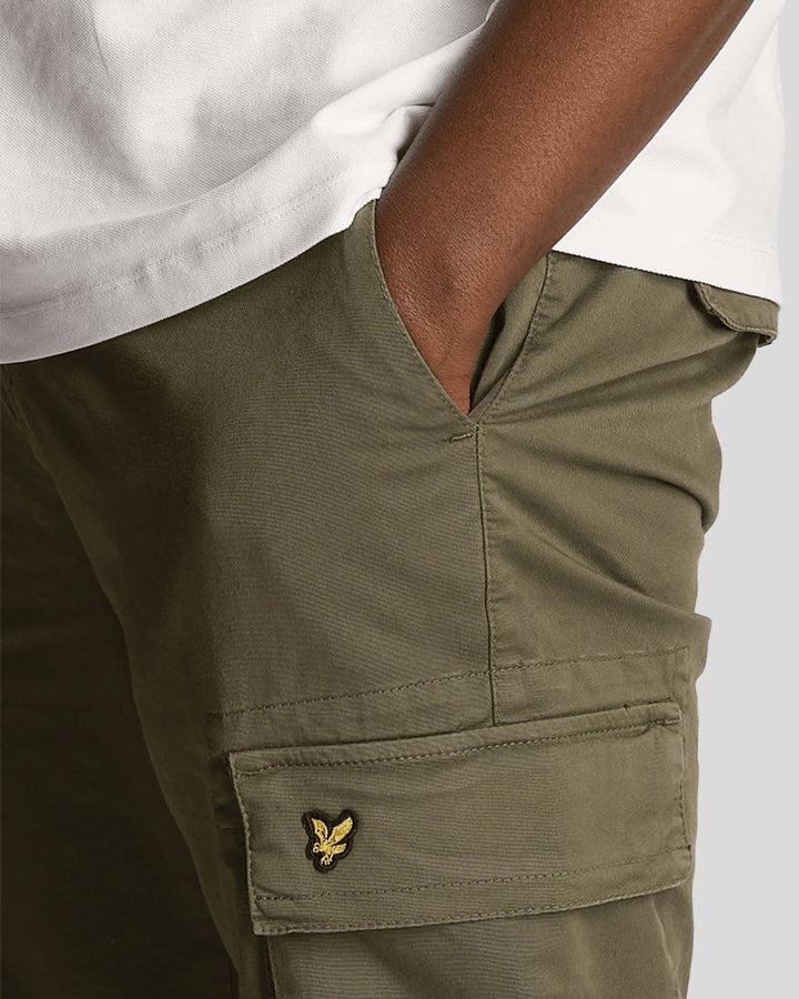 Spatarella Pantaloni cargo uomo in cotone verde 2025