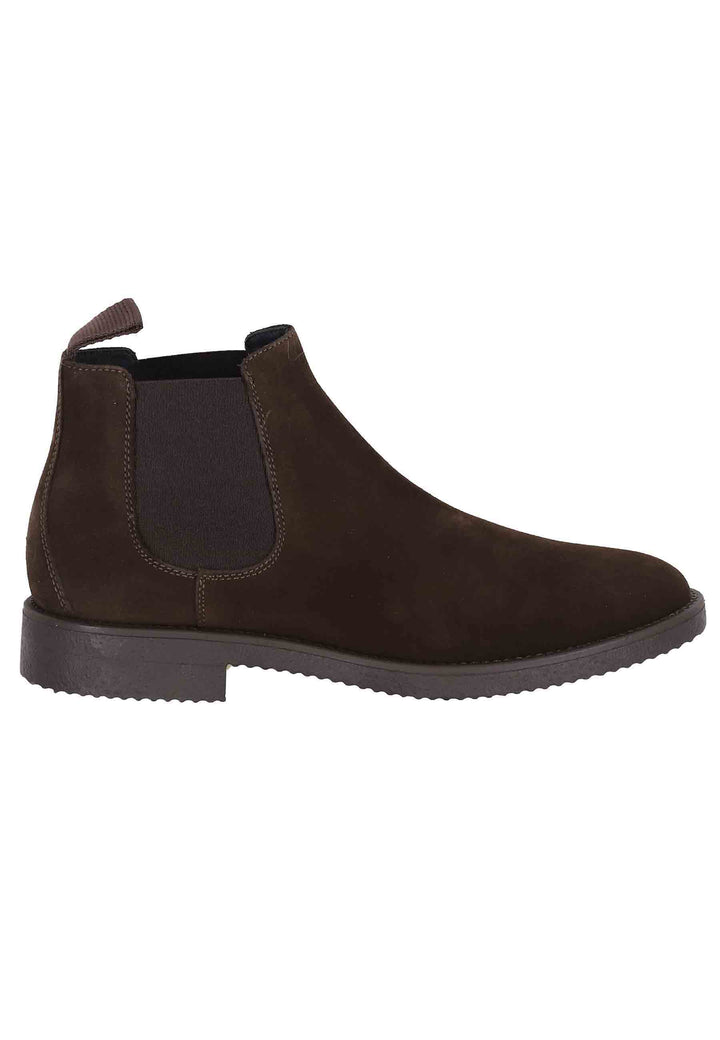 Spatarella Chelsea boots uomo in camoscio testa di moro con suola in para Sottocosto