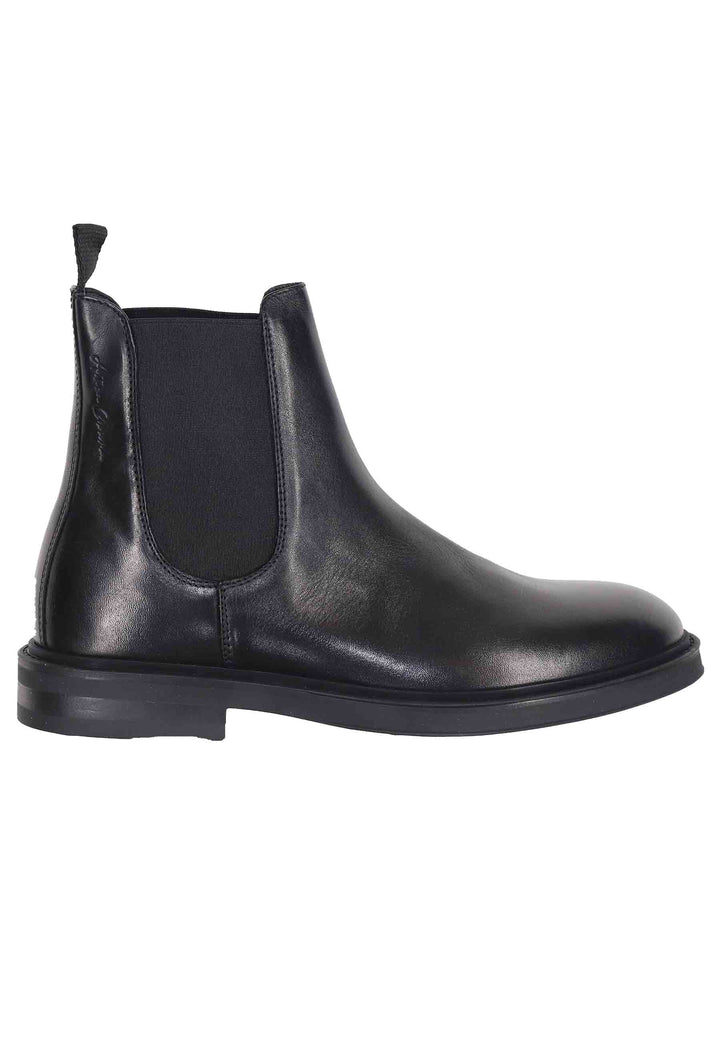 Spatarella Chelsea boots uomo in pelle nera con suola in gomma Convenienza
