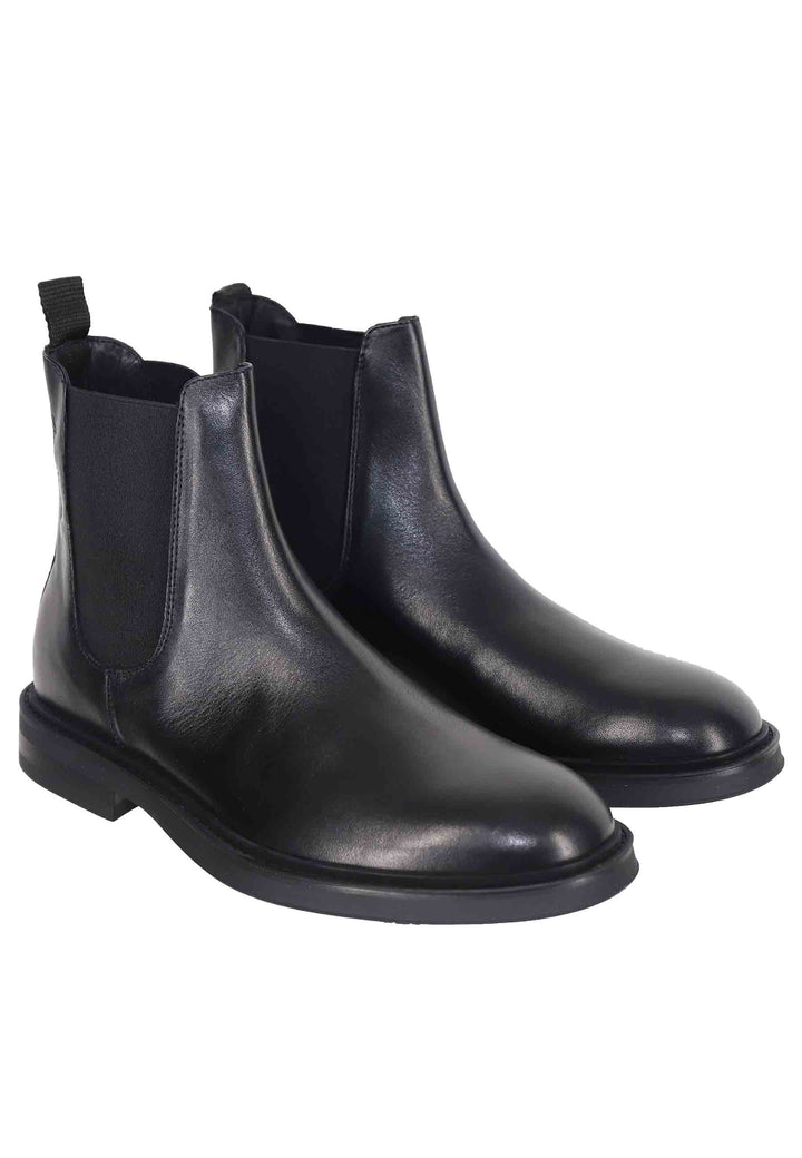 Spatarella Chelsea boots uomo in pelle nera con suola in gomma Convenienza