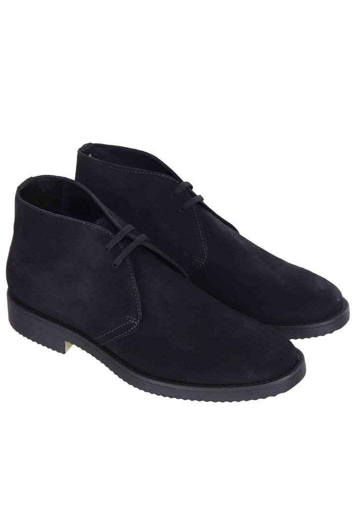 Spatarella Polacchine uomo in camoscio blu con suola in para Offerta