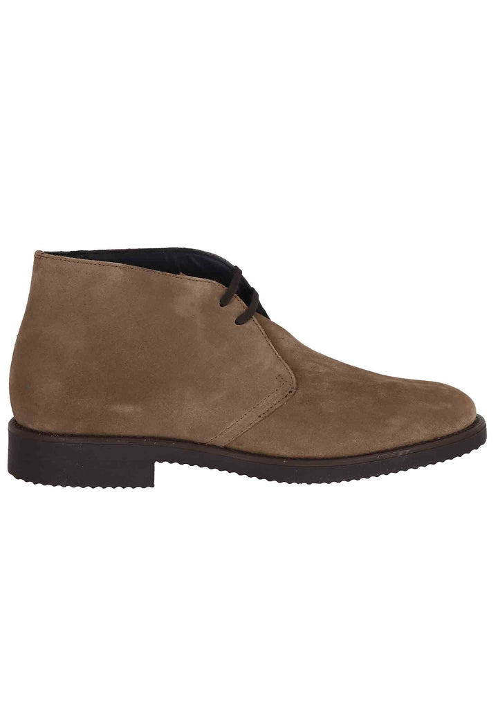 Spatarella Polacchine uomo in camoscio taupe con suola in para Economico