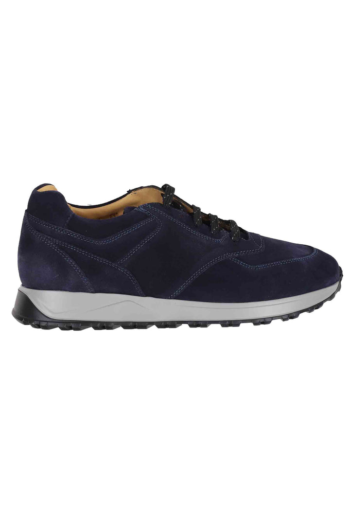 Spatarella Sneakes da uomo in camoscio blu con suola in gomma