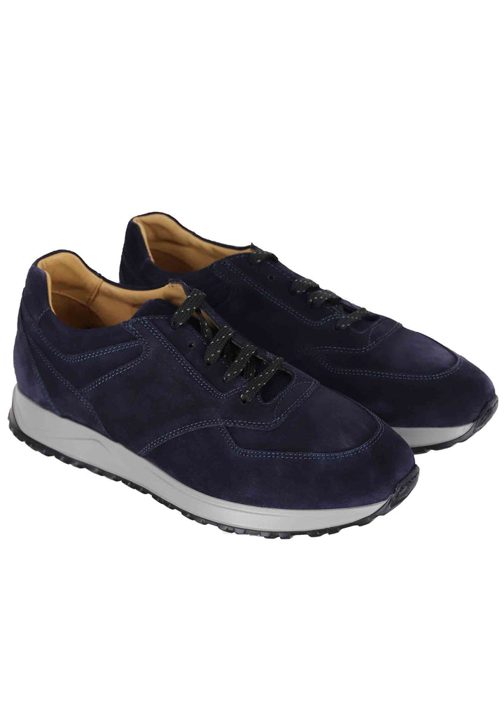 Spatarella Sneakes da uomo in camoscio blu con suola in gomma Online