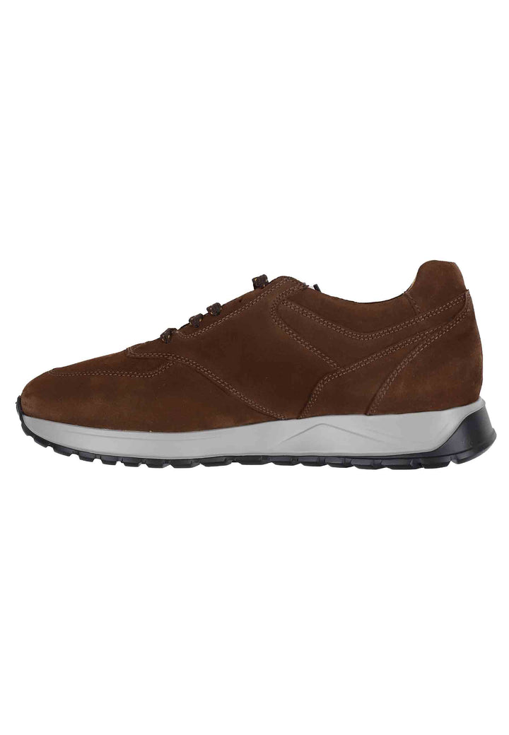 Spatarella Sneakes da uomo in camoscio marrone con suola in gomma Outlet