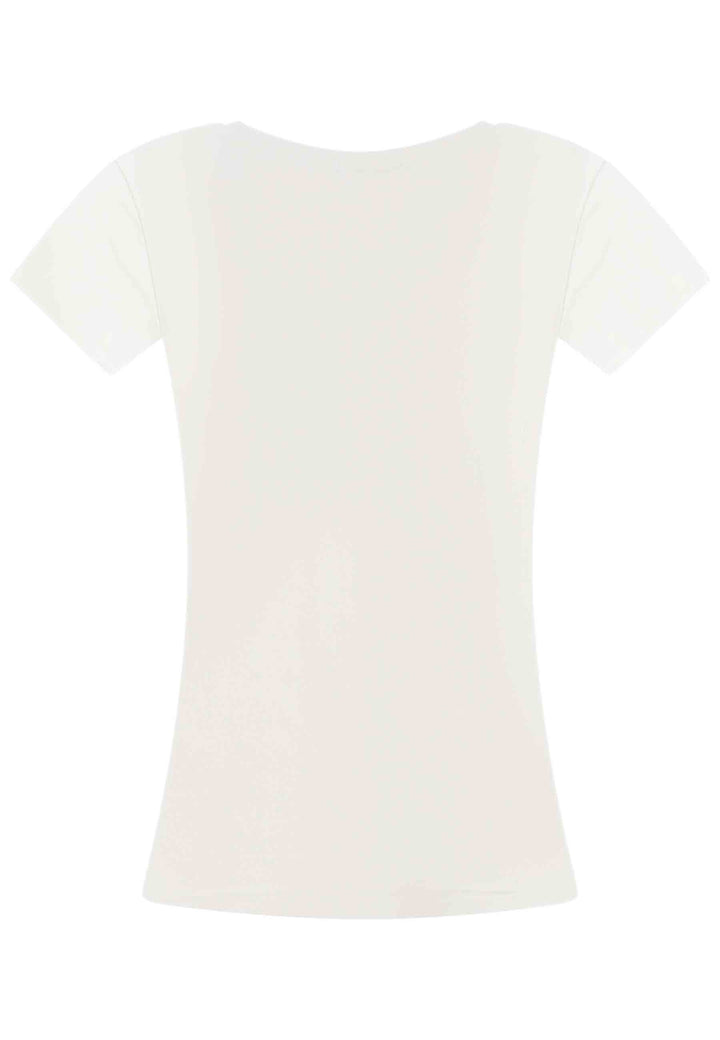 Spatarella T-shirt donna Savage in cotone bianco con stampa in seta Online