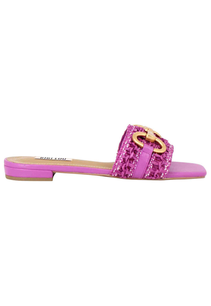 Spatarella Sandali donna Edna in pelle viola con morsetto e tacco basso Vendite Flash