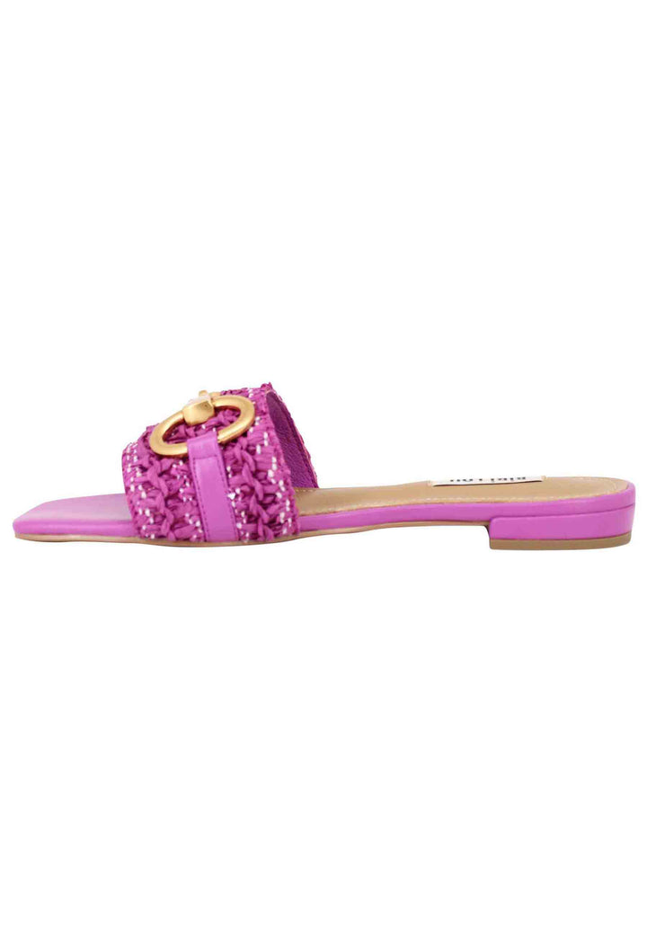 Spatarella Sandali donna Edna in pelle viola con morsetto e tacco basso Vendite Flash