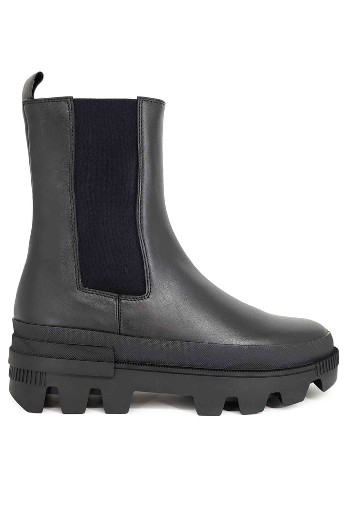 Spatarella Stivaletti donna in pelle nera con fondo carrarmato Violet Moda