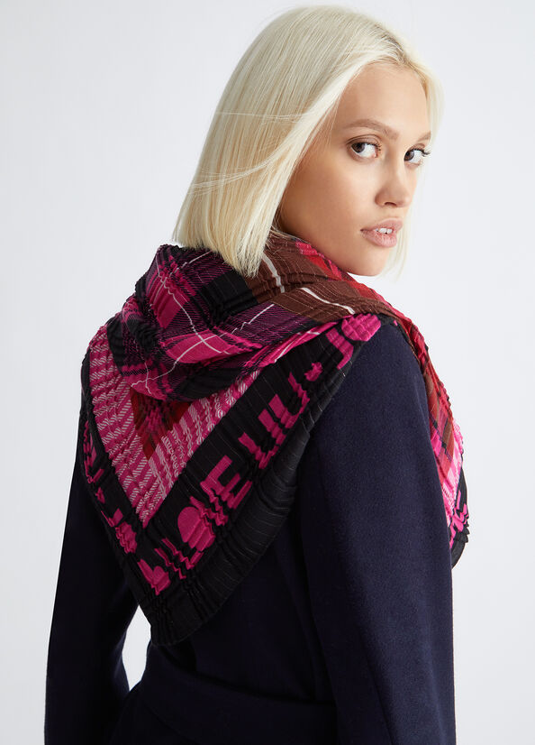 Spatarella Foulard donna in plissé fucsia Nuovo
