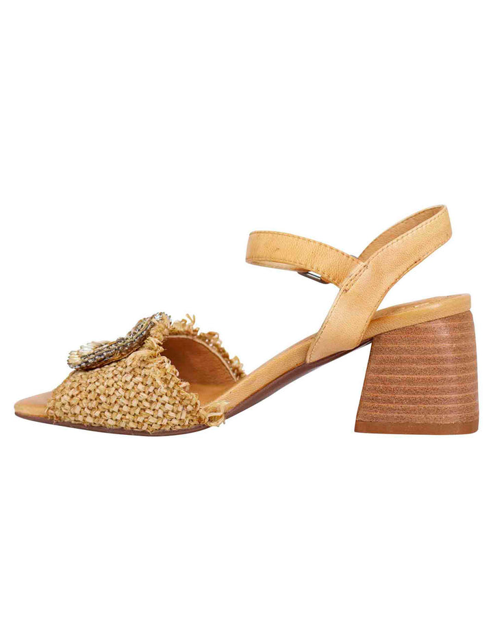 Spatarella Sandali donna in rafia naturale con strass e cinturino alla caviglia Ultimo giorno