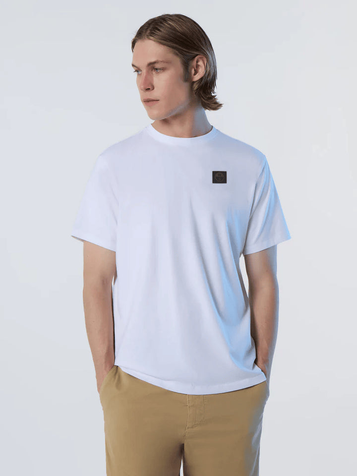 Spatarella T-shirt uomo in cotone bianco 692981-0101 Super sconto