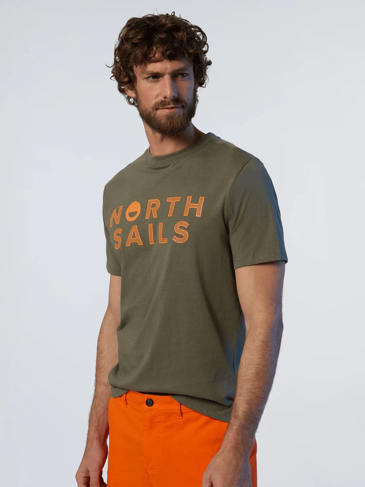 Spatarella T-shirt uomo in cotone verde 692973-0441 Enormi sconti