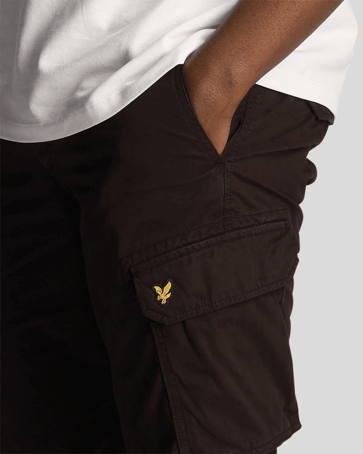 Spatarella Bermuda cargo uomo in cotone nero Black Friday Prezzi