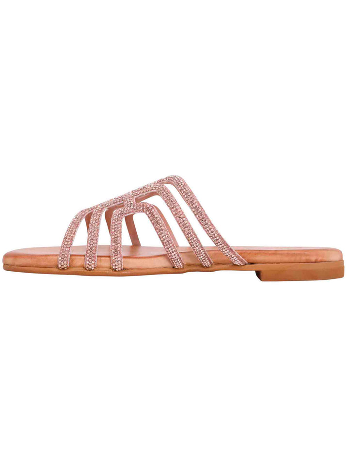 Spatarella Sandali flat donna in strass rosa con sottopiede morbido Acquista Ora