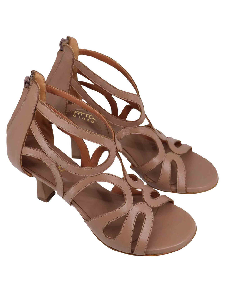 Spatarella Sandali donna in pelle naturale con tallone chiuso e punta tonda Affare Del Giorno