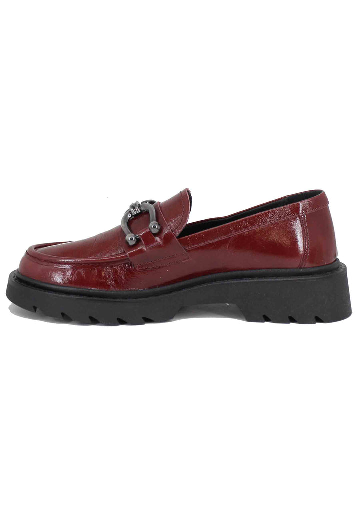 Spatarella Mocassini donna in vernice bordeaux con morsetto Negozio online di fabbrica