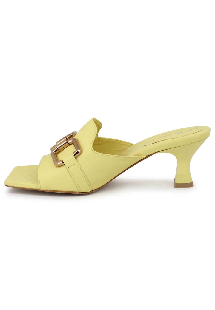 Spatarella Sandali donna Clet Gapo in pelle gialla con morsetto Offerta speciale