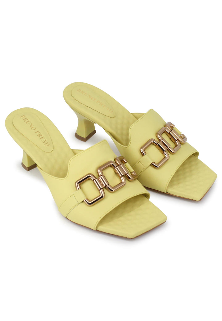 Spatarella Sandali donna Clet Gapo in pelle gialla con morsetto Offerta speciale