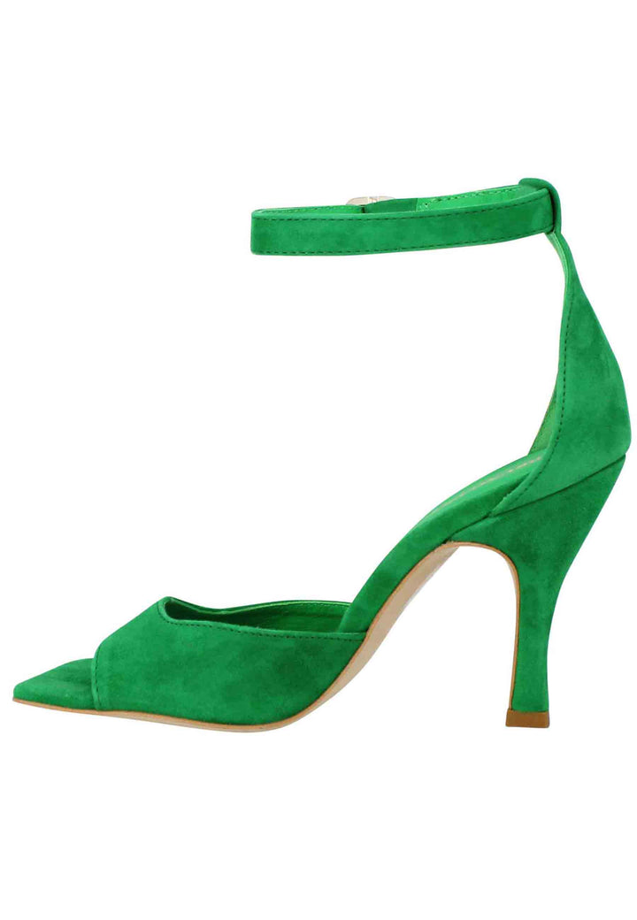 Spatarella Sandali donna Soly Lea in camoscio verde con cinturino alla caviglia Fornitura limitata