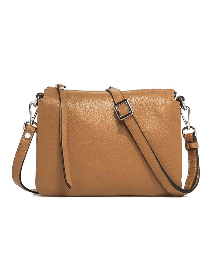 Spatarella Borse donna pochette Three in pelle naturale con tracolla removibile in tono Super Saving Price
