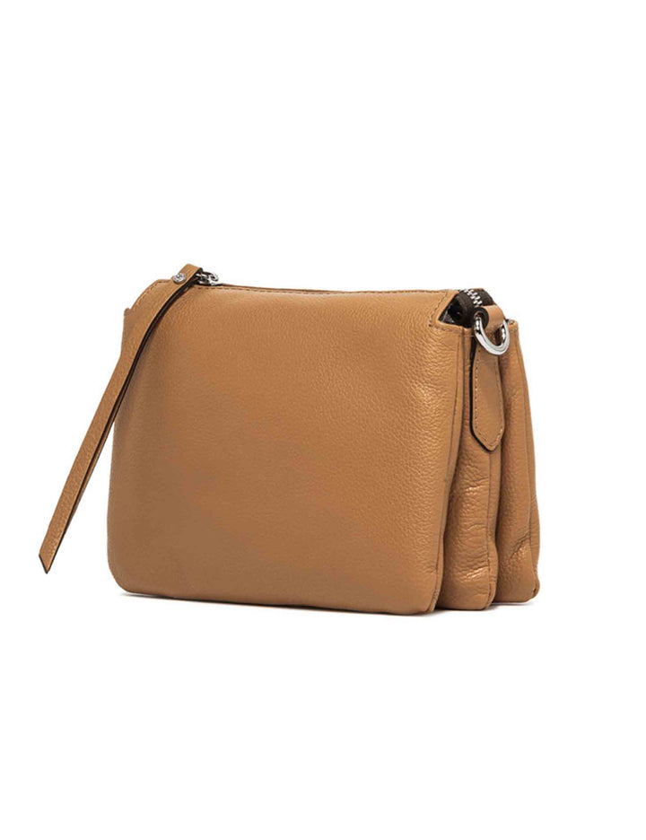 Spatarella Borse donna pochette Three in pelle naturale con tracolla removibile in tono Super Saving Price