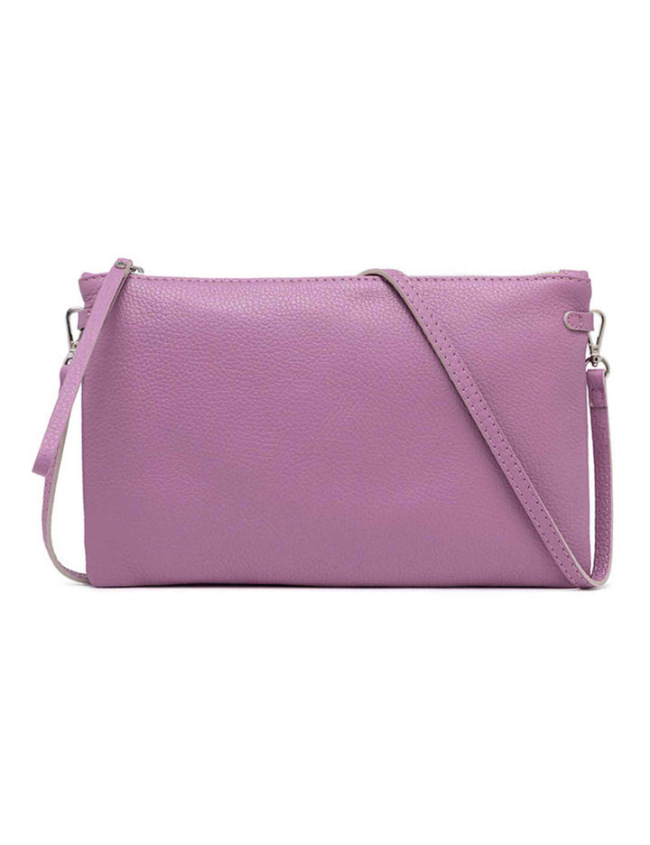 Spatarella Borse donna pochette Hermy in pelle viola con manico a bracciale e tracolla in pelle Fino al 55% di sconto