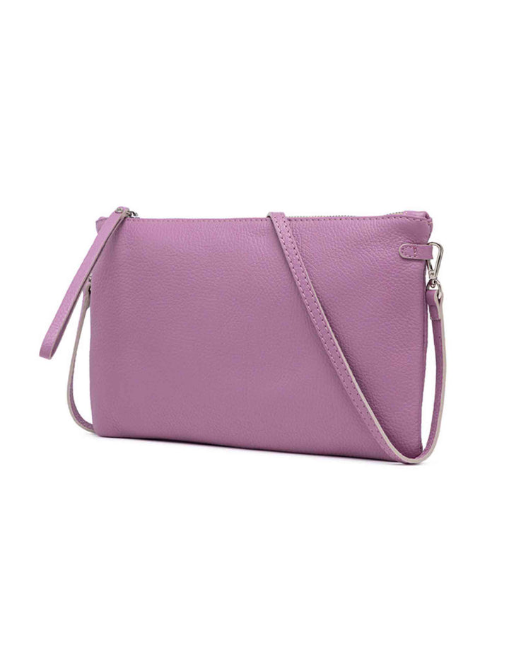 Spatarella Borse donna pochette Hermy in pelle viola con manico a bracciale e tracolla in pelle Fino al 55% di sconto