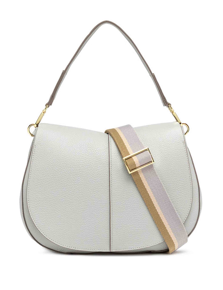 Spatarella Borse a spalla donna Helena Round in pelle grigia Discount Store per i nuovi prodotti