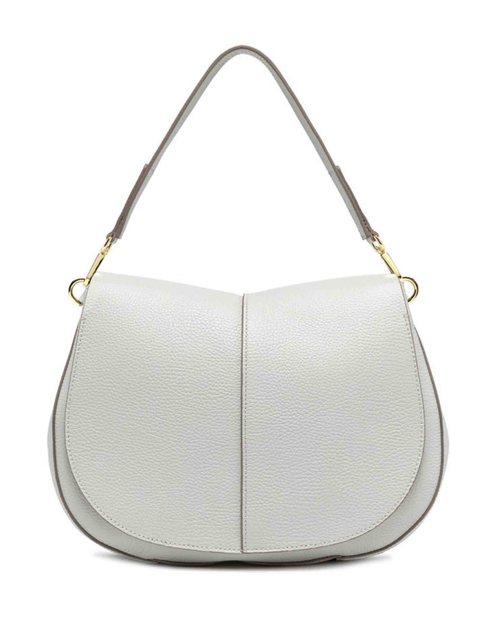 Spatarella Borse a spalla donna Helena Round in pelle grigia Discount Store per i nuovi prodotti