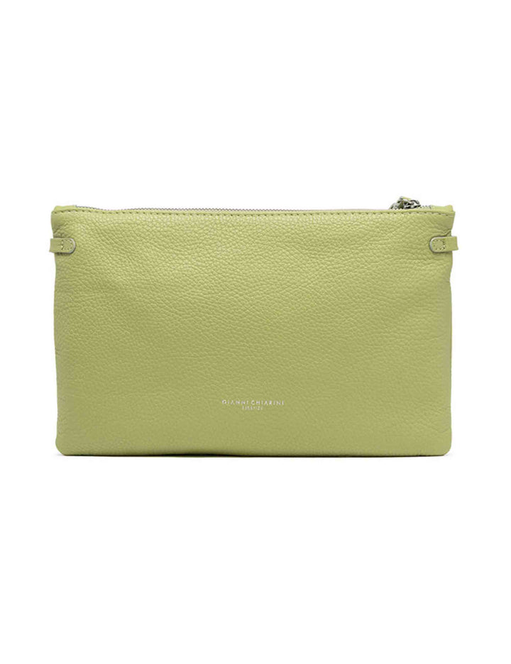 Spatarella Borse donna pochette Hermy in pelle verde con manico a bracciale e tracolla in pelle Solo un giorno rimasto