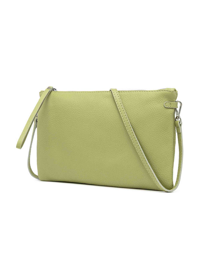 Spatarella Borse donna pochette Hermy in pelle verde con manico a bracciale e tracolla in pelle Solo un giorno rimasto