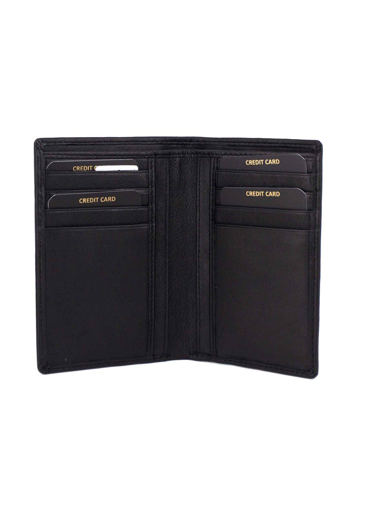 Spatarella Portafogli verticale uomo in pelle nera 50% di sconto con spedizione gratuita