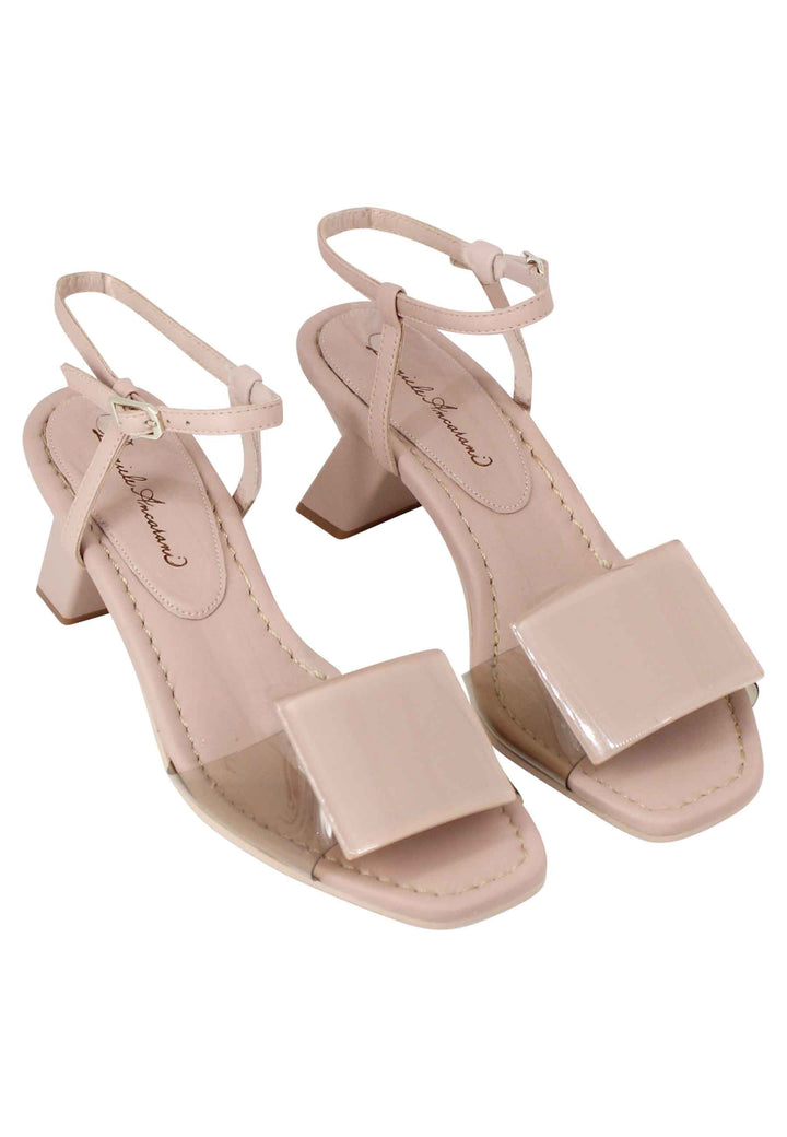 Spatarella Sandali donna in pelle nude con accessorio in tinta Italia
