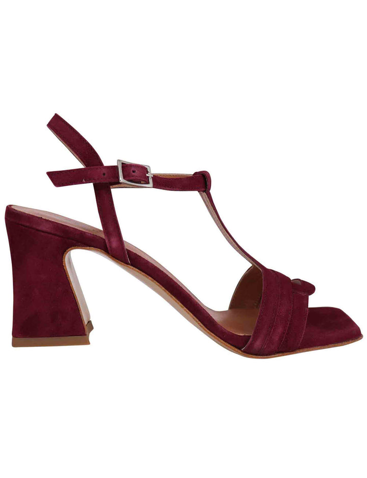 Spatarella Sandali slingback donna in camoscio bordeaux con punta quadra Offerta natalizia